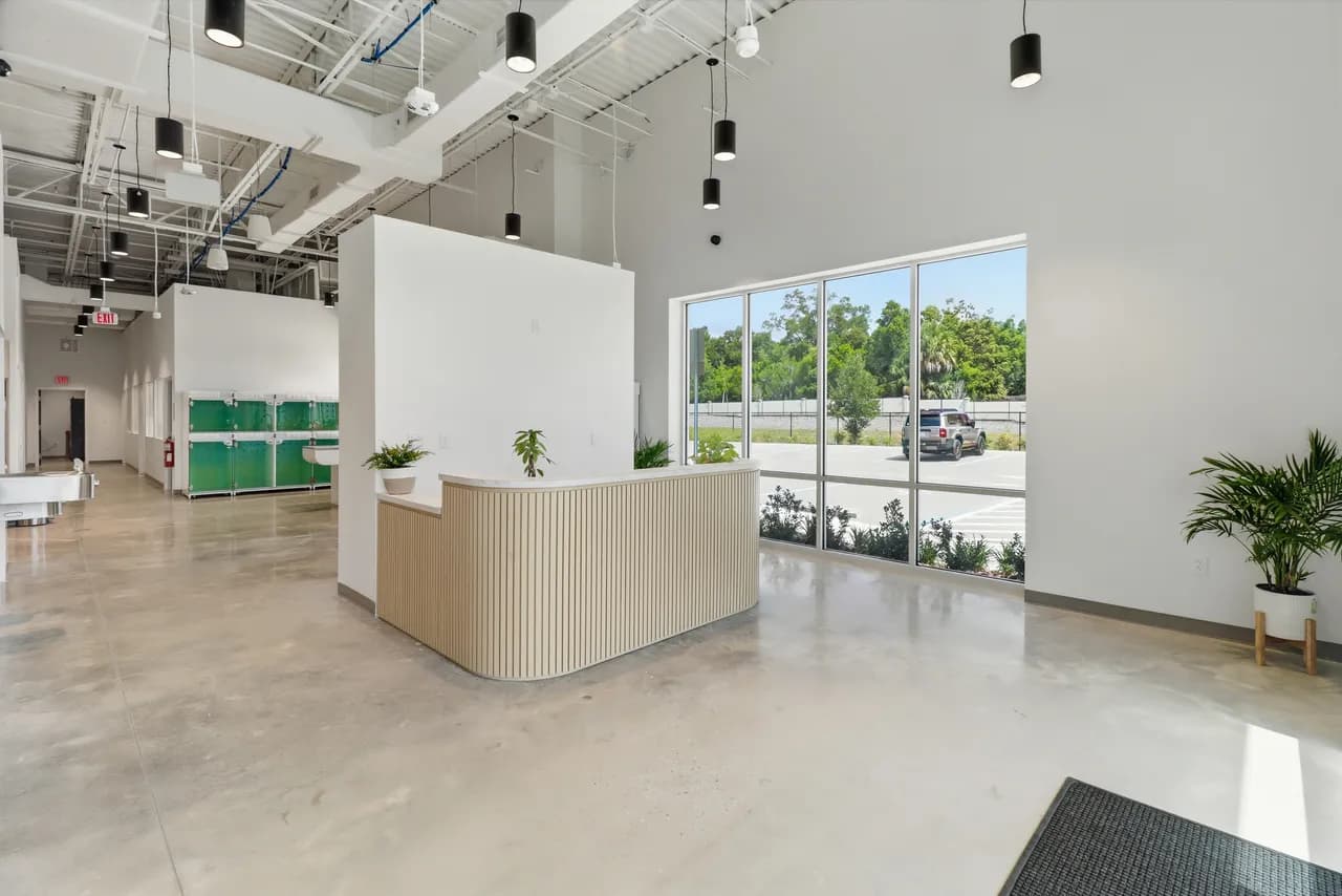 Bright reception area at Azalea Veterinary Clinic in Apopka